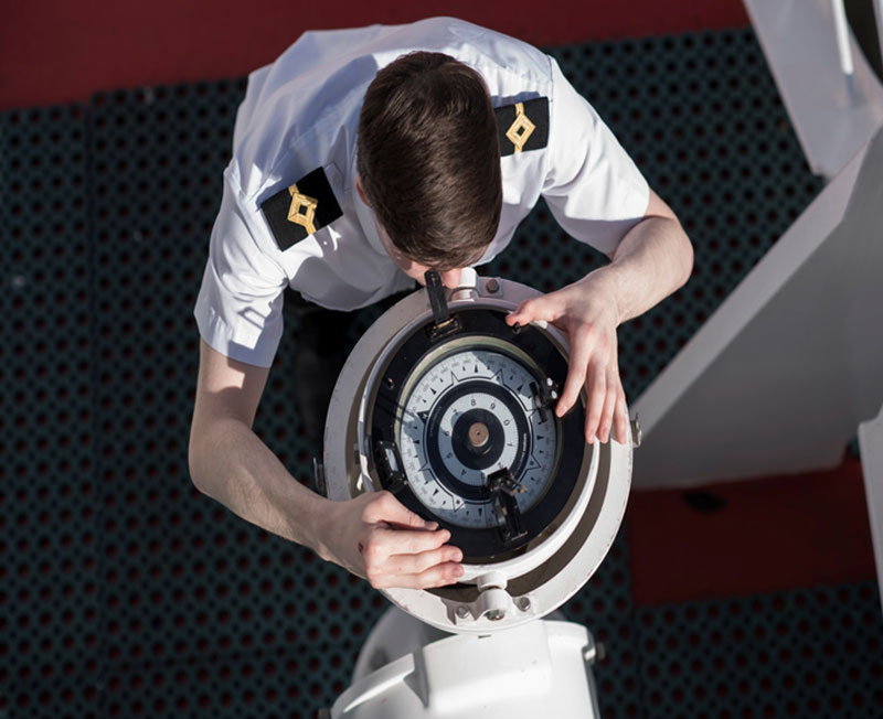 Captain Looking At Compass